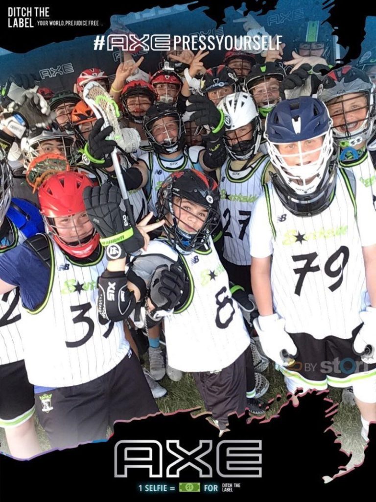 AXE campaign photo with lacrosse players